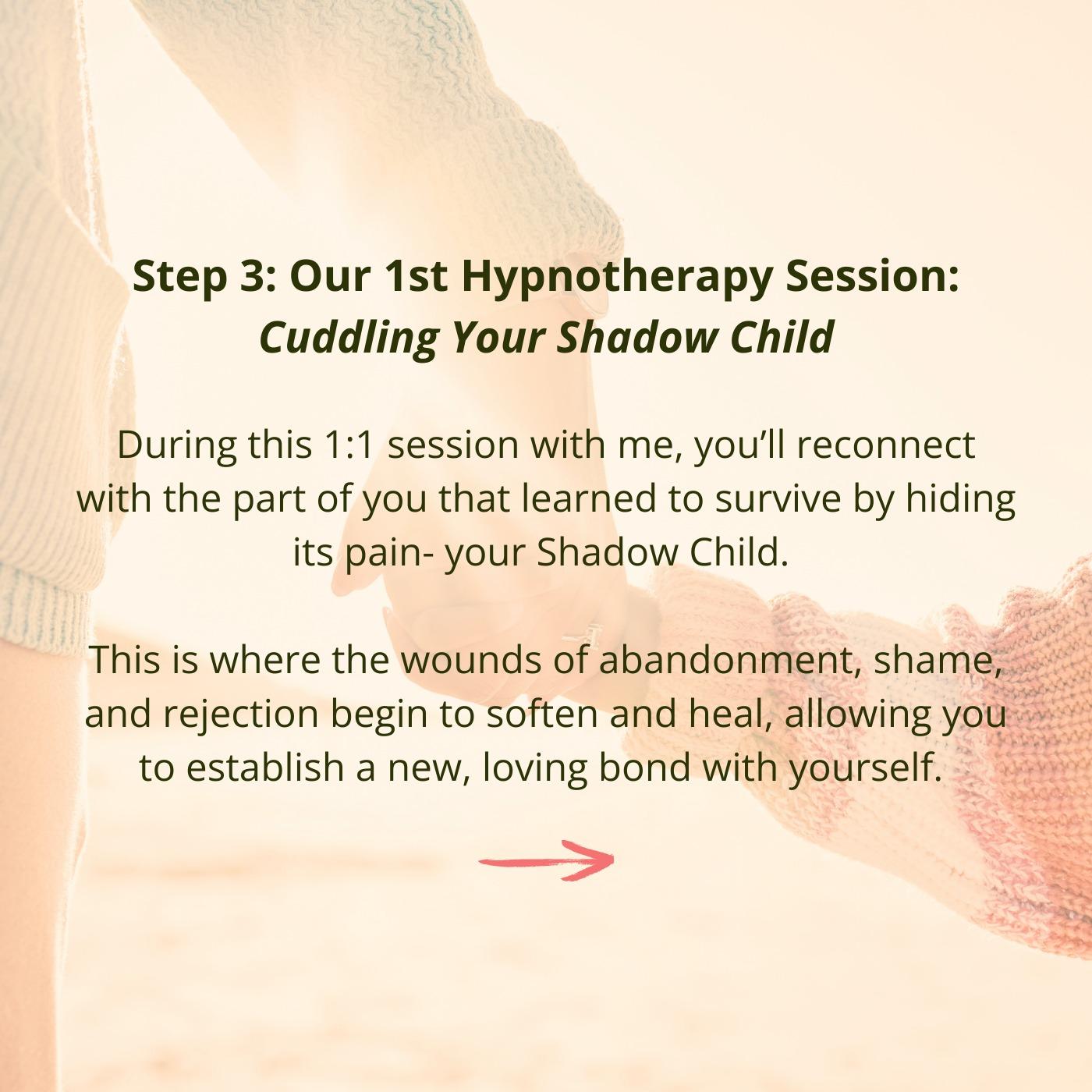Step 3: Our 1st Online Hypnotherapy Session "Cuddling Your Shadow Child"